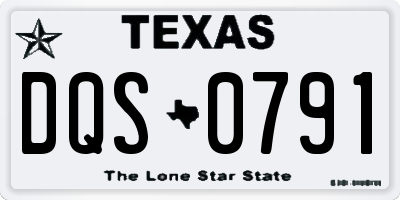 TX license plate DQS0791