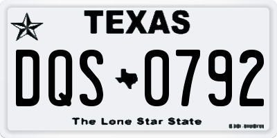 TX license plate DQS0792