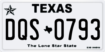 TX license plate DQS0793