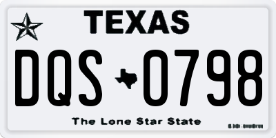TX license plate DQS0798