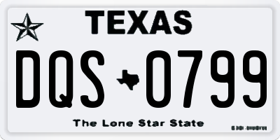 TX license plate DQS0799