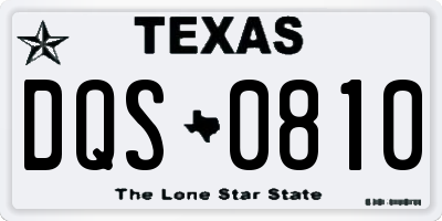TX license plate DQS0810
