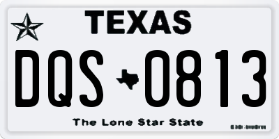 TX license plate DQS0813