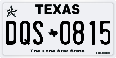 TX license plate DQS0815