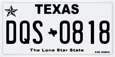 TX license plate DQS0818