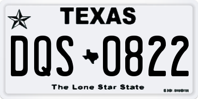 TX license plate DQS0822