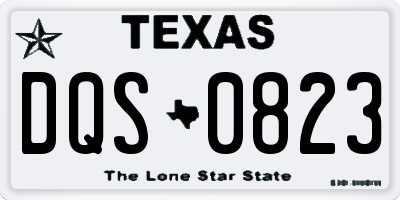 TX license plate DQS0823