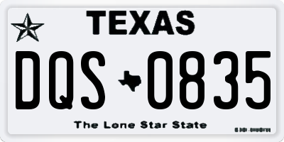 TX license plate DQS0835