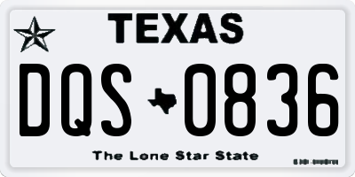 TX license plate DQS0836