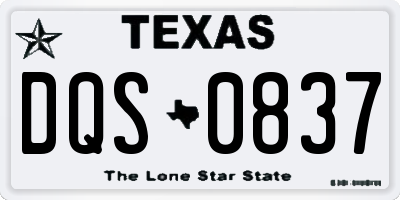 TX license plate DQS0837