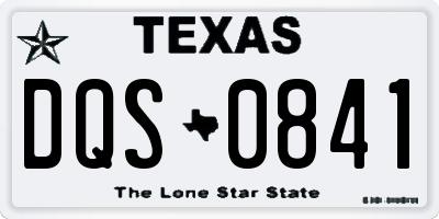 TX license plate DQS0841