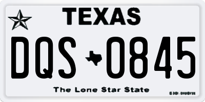 TX license plate DQS0845