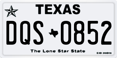 TX license plate DQS0852