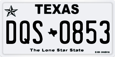 TX license plate DQS0853