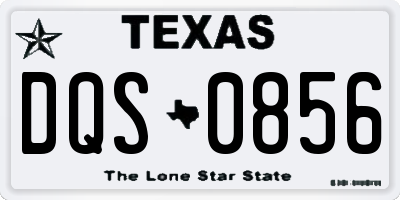TX license plate DQS0856