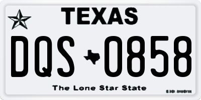 TX license plate DQS0858
