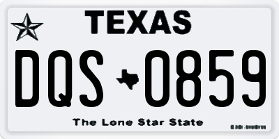 TX license plate DQS0859