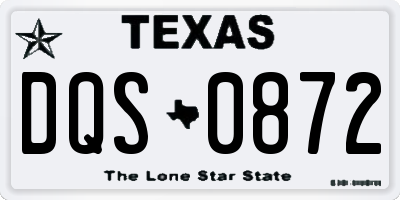TX license plate DQS0872