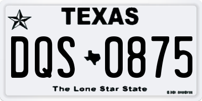 TX license plate DQS0875