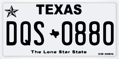 TX license plate DQS0880