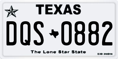 TX license plate DQS0882