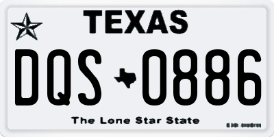 TX license plate DQS0886