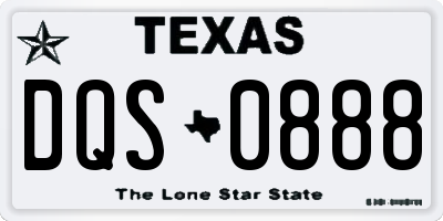 TX license plate DQS0888