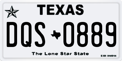 TX license plate DQS0889