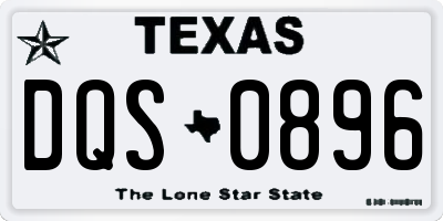 TX license plate DQS0896