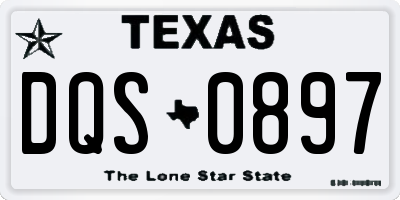 TX license plate DQS0897