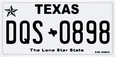 TX license plate DQS0898