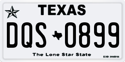 TX license plate DQS0899
