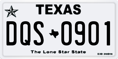 TX license plate DQS0901