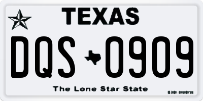 TX license plate DQS0909