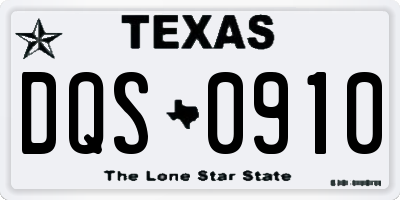TX license plate DQS0910