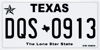TX license plate DQS0913