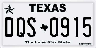 TX license plate DQS0915