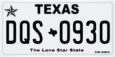 TX license plate DQS0930