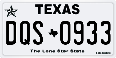 TX license plate DQS0933