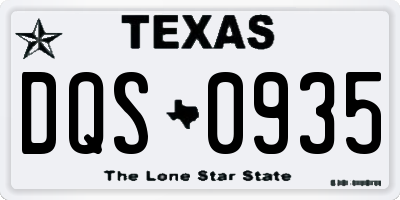 TX license plate DQS0935