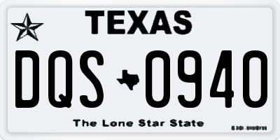 TX license plate DQS0940