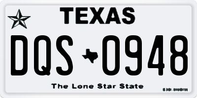 TX license plate DQS0948