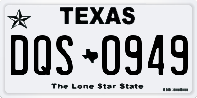 TX license plate DQS0949