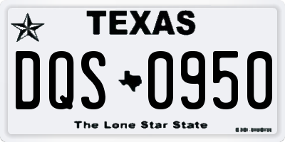 TX license plate DQS0950