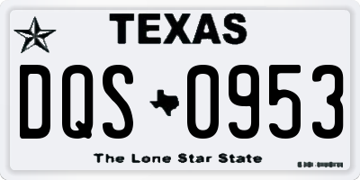 TX license plate DQS0953