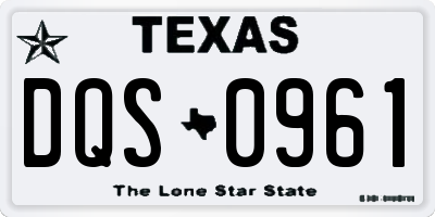 TX license plate DQS0961