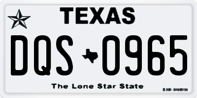 TX license plate DQS0965