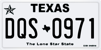 TX license plate DQS0971