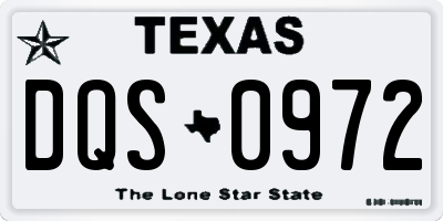 TX license plate DQS0972