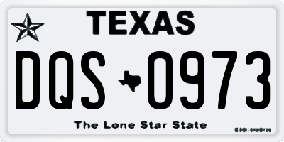 TX license plate DQS0973